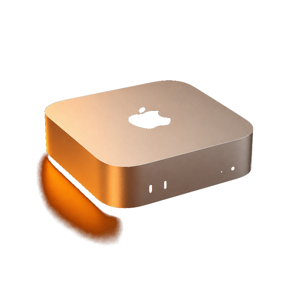 Mac mini M4 side-view product image—PixVPS cloud rental standard model
